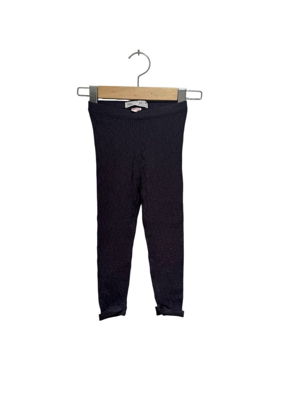Zara Textured Bluish/Purple Knit Leggings - size 2-3